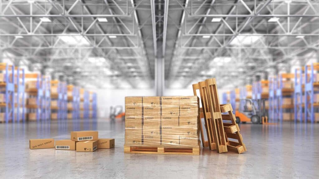 Transportverpackung auf Paletten mit Stretchfolie